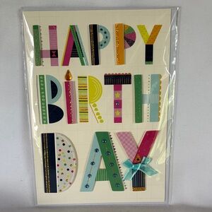 NWT BURGOYNE Happy Birthday Decorative Card - Multicolor- 5X7